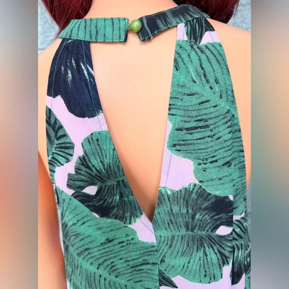 Tropical Green and Pink Midi Dress - Picture 7 of 16